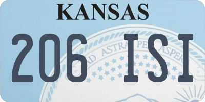 KS license plate 206ISI