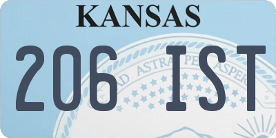 KS license plate 206IST