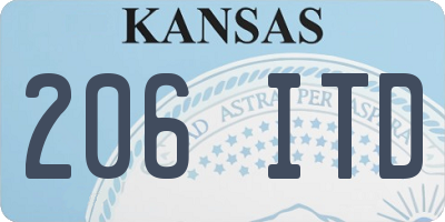 KS license plate 206ITD
