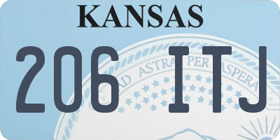 KS license plate 206ITJ