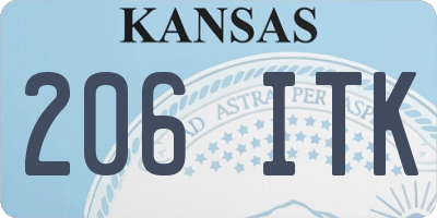 KS license plate 206ITK