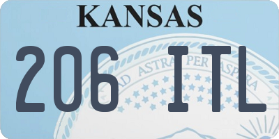KS license plate 206ITL