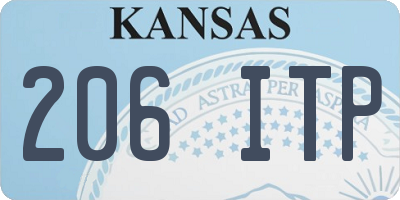 KS license plate 206ITP