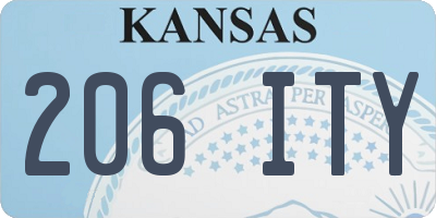 KS license plate 206ITY