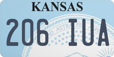 KS license plate 206IUA
