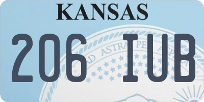 KS license plate 206IUB