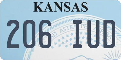 KS license plate 206IUD