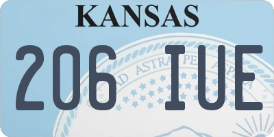 KS license plate 206IUE