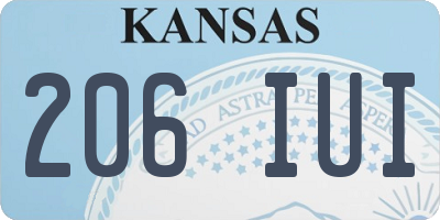 KS license plate 206IUI