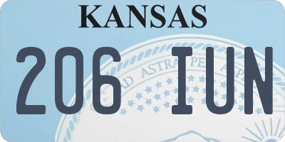 KS license plate 206IUN
