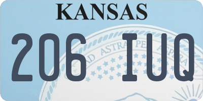 KS license plate 206IUQ