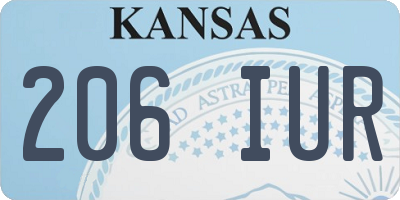 KS license plate 206IUR