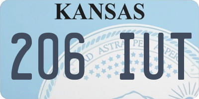 KS license plate 206IUT