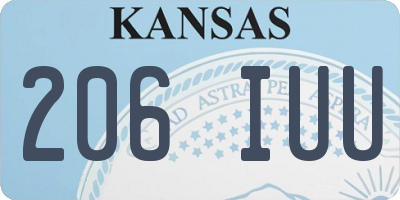 KS license plate 206IUU