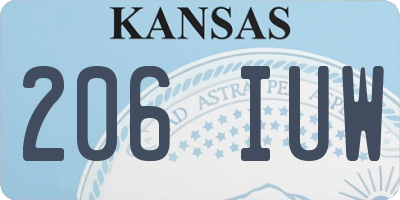 KS license plate 206IUW