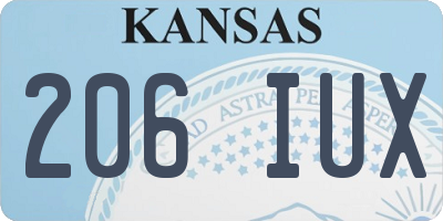 KS license plate 206IUX