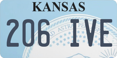 KS license plate 206IVE