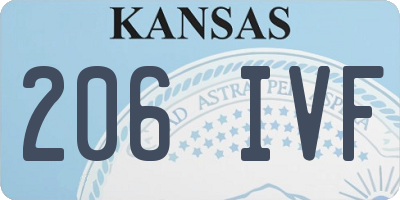 KS license plate 206IVF