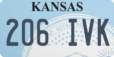 KS license plate 206IVK