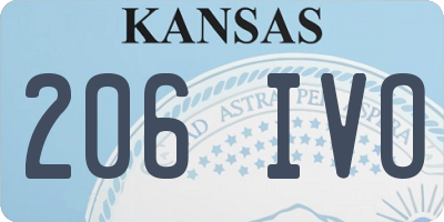 KS license plate 206IVO