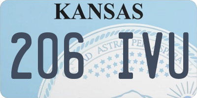 KS license plate 206IVU