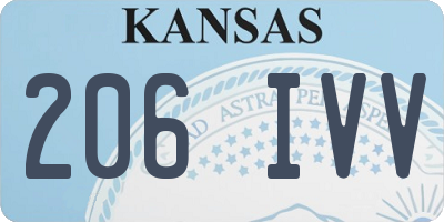 KS license plate 206IVV