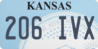 KS license plate 206IVX