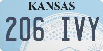 KS license plate 206IVY