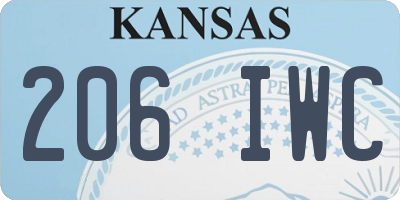 KS license plate 206IWC