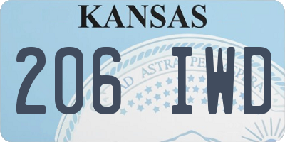 KS license plate 206IWD