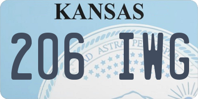 KS license plate 206IWG