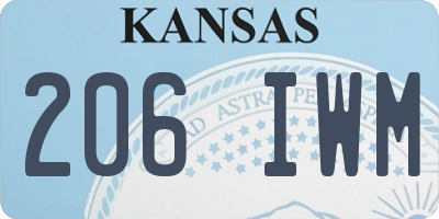 KS license plate 206IWM