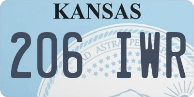 KS license plate 206IWR