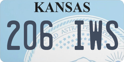 KS license plate 206IWS