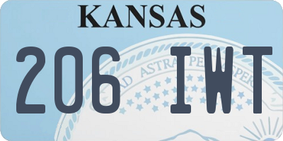 KS license plate 206IWT