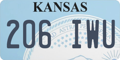 KS license plate 206IWU