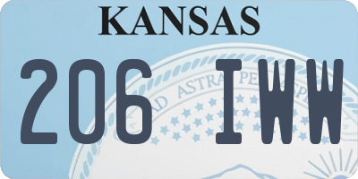 KS license plate 206IWW