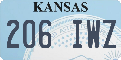 KS license plate 206IWZ