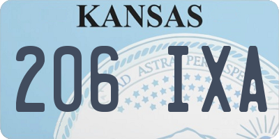 KS license plate 206IXA