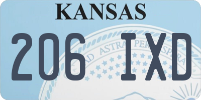 KS license plate 206IXD