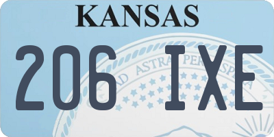 KS license plate 206IXE