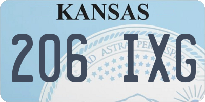 KS license plate 206IXG