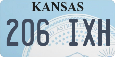 KS license plate 206IXH