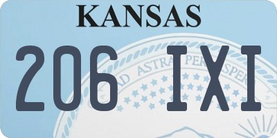 KS license plate 206IXI