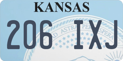 KS license plate 206IXJ