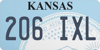 KS license plate 206IXL