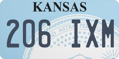 KS license plate 206IXM