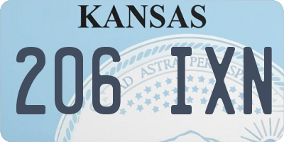 KS license plate 206IXN