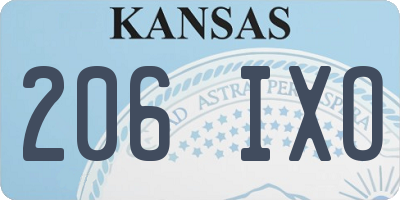 KS license plate 206IXO