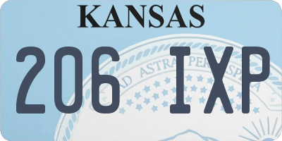 KS license plate 206IXP